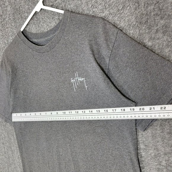 Guy Harvey T-Shirt Mens M Gray Swordfish Blue Marlin AFTCO Short Sleeve Crewneck - Picture 7 of 9